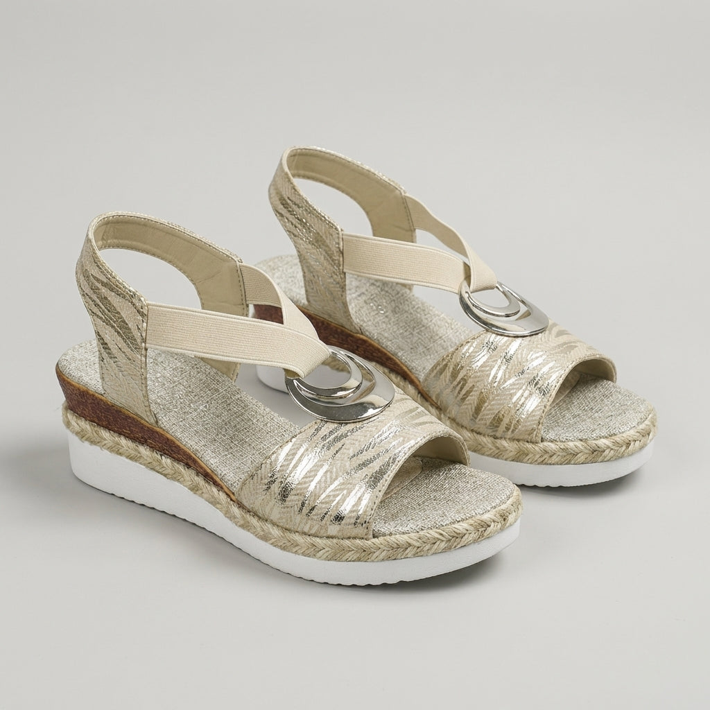 Izabela | Sandały Damskie Na Koturnie Espadryle