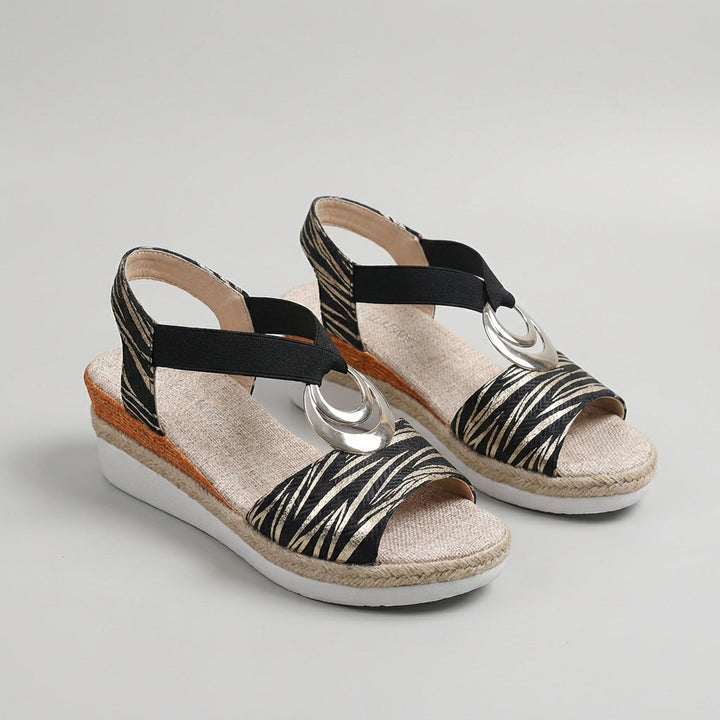 Izabela | Sandały Damskie Na Koturnie Espadryle