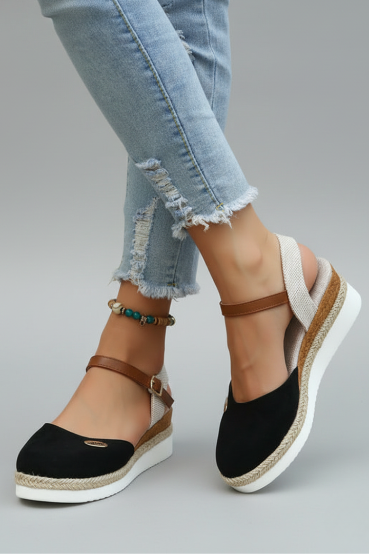 Justyna | Espadryle Damskie Na Platformie Z Paskiem