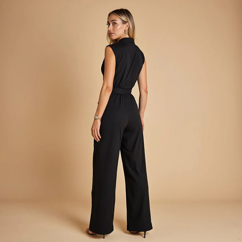 Monika | Kombinezon Damski Bez Rękawów Elegancki