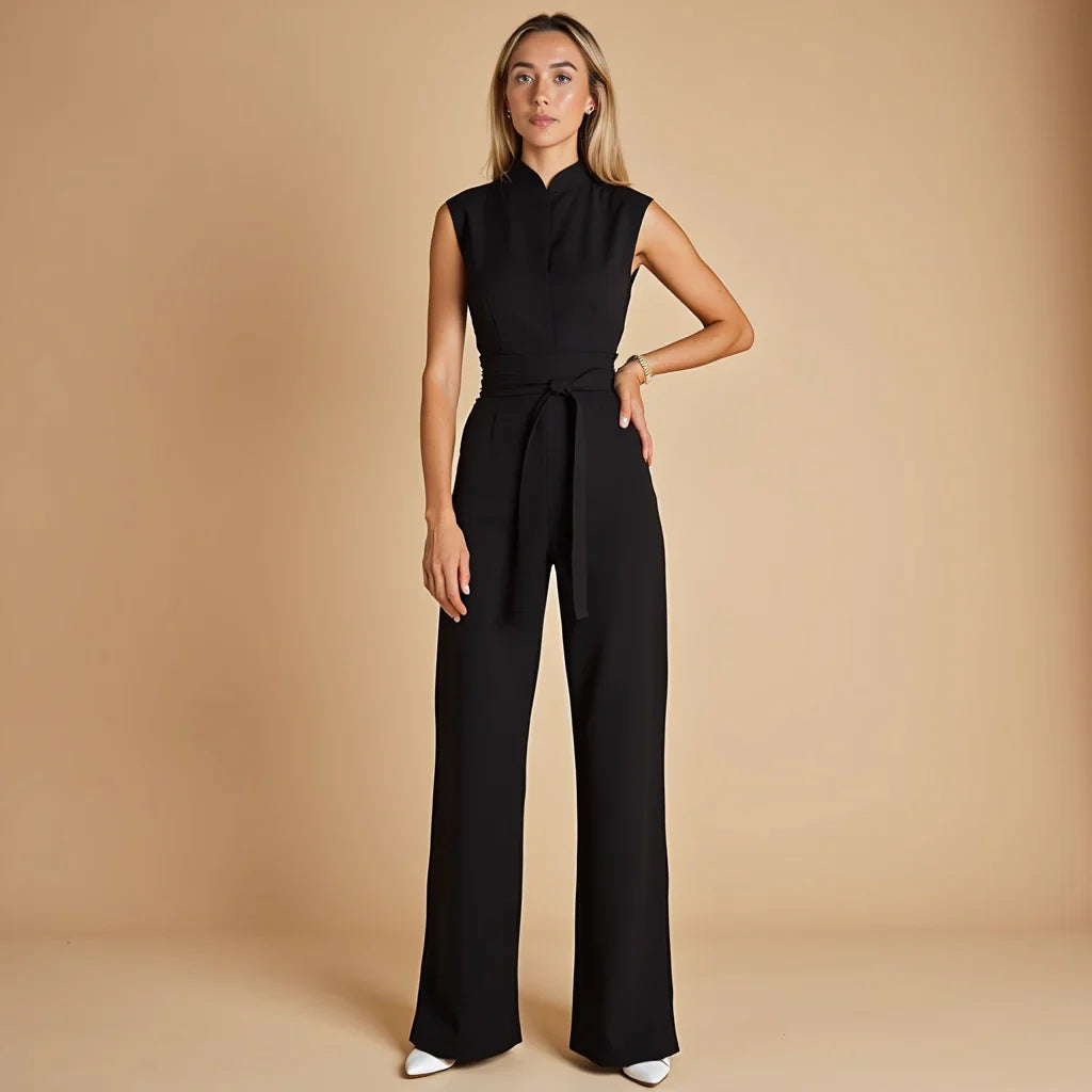 Monika | Kombinezon Damski Bez Rękawów Elegancki