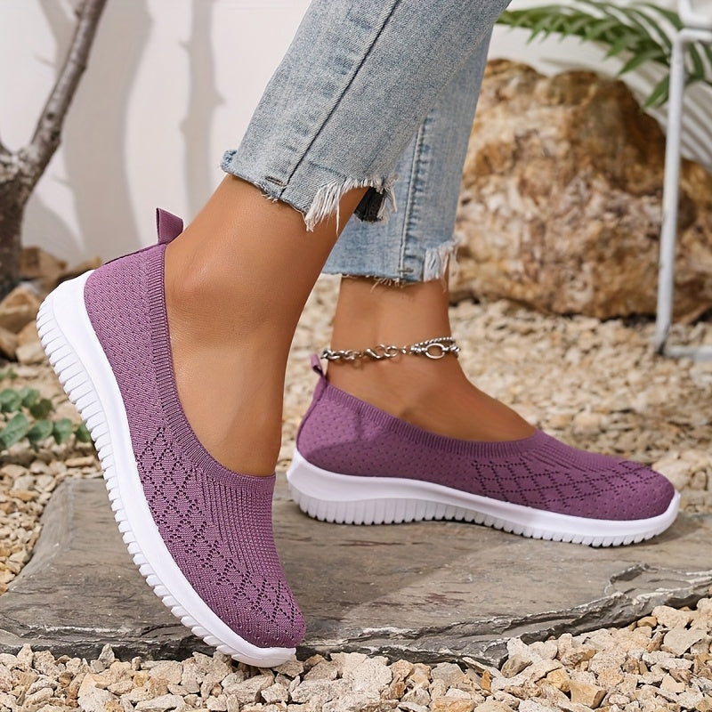 Amara | Wsuwane Buty Z Dzianinową Cholewką