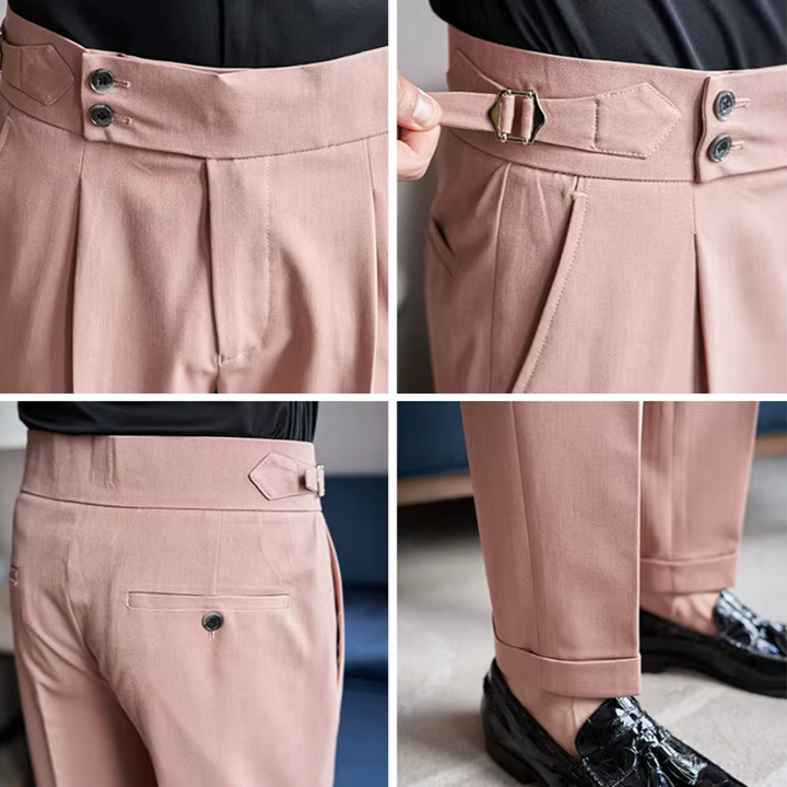 Michał | Spodnie Męskie Eleganckie Wysoki Stan