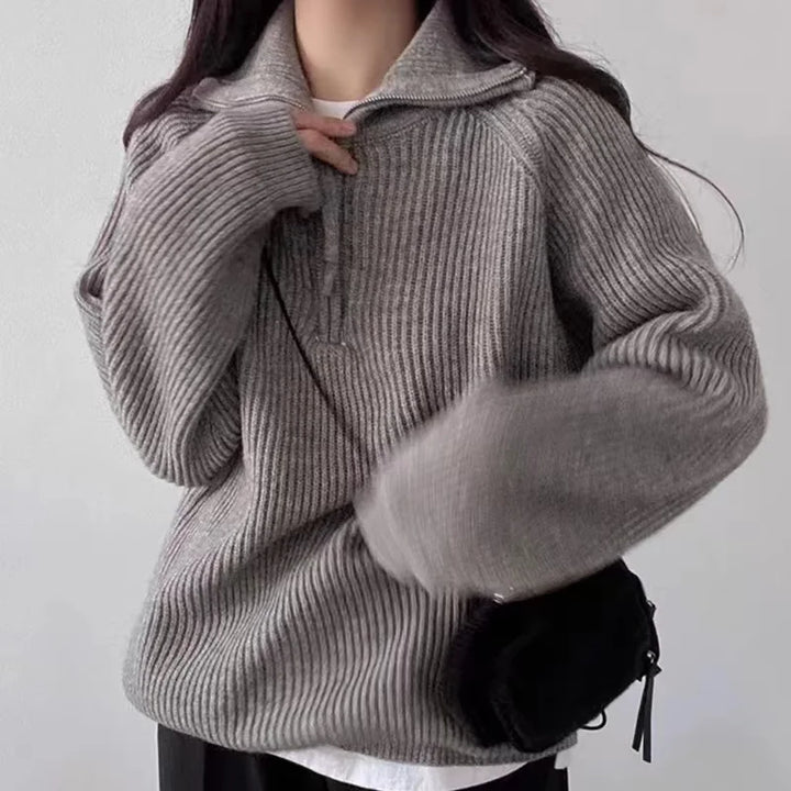 Damski Sweter Polo Z Półzamkiem