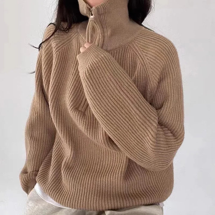 Damski Sweter Polo Z Półzamkiem