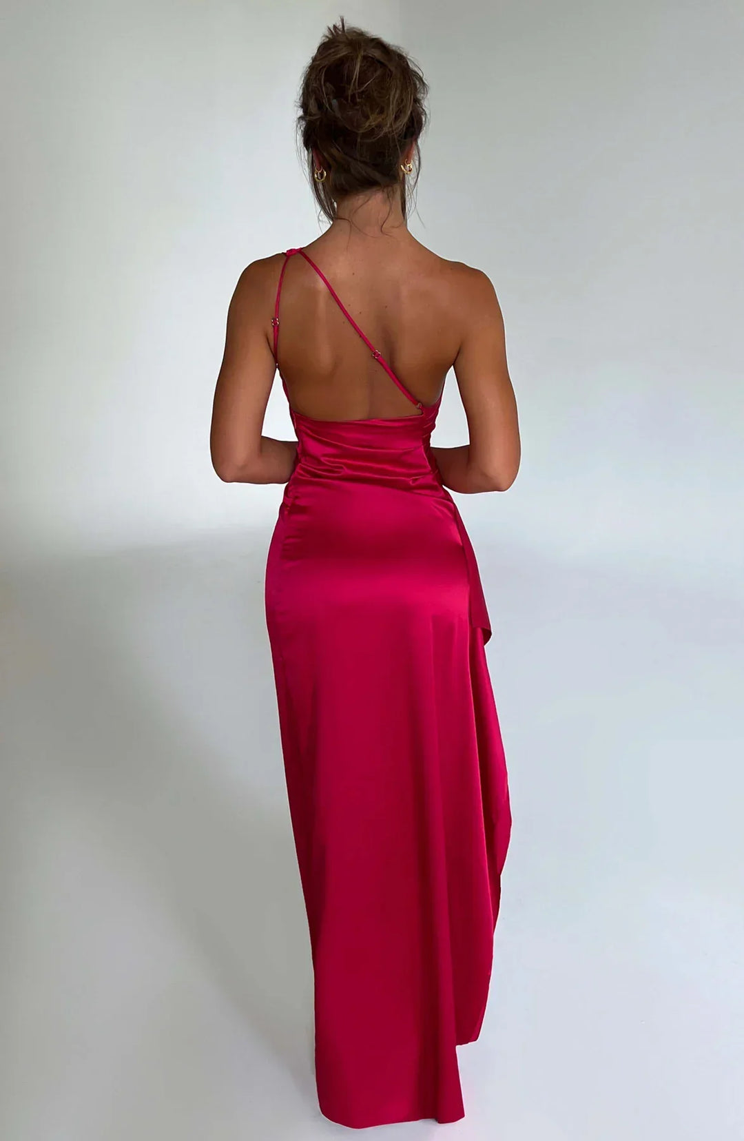Isadora | Plisowana Suknia Maxi Na Jedno Ramię