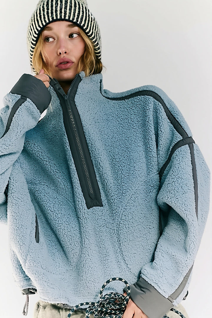Fleezora, ciepła bluza z polaru w stylu colorblock