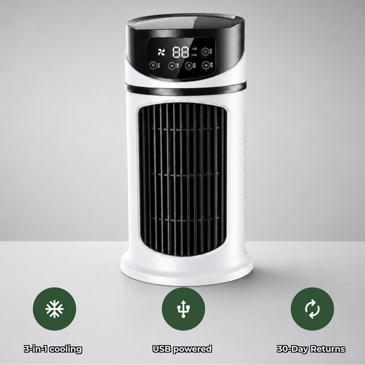 Przenośny Klimator Biurkowy 3 W 1 USB Z Nawilżaniem I Wentylatorem