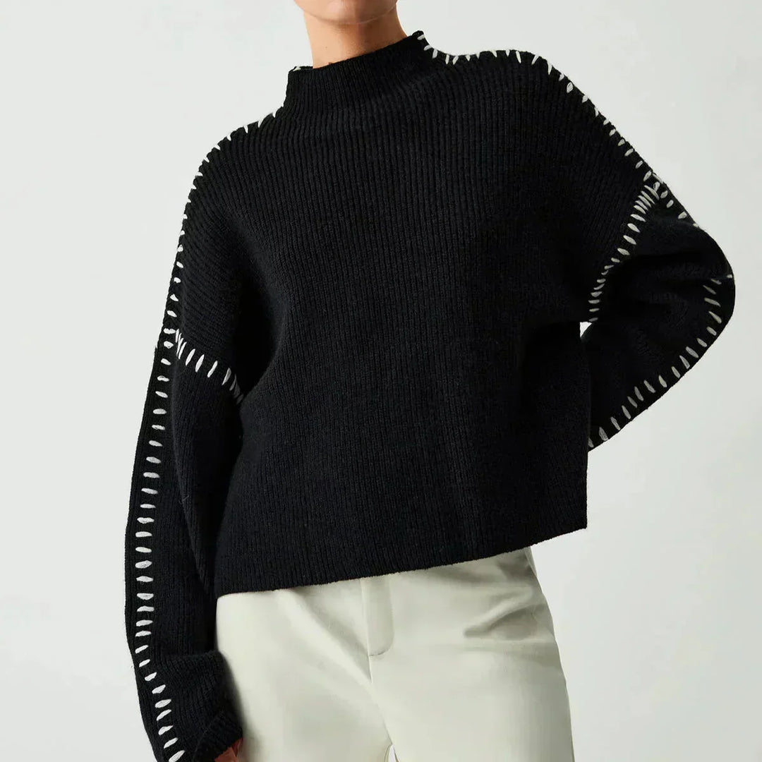 Damski Sweter Oversize Z Półgolfem