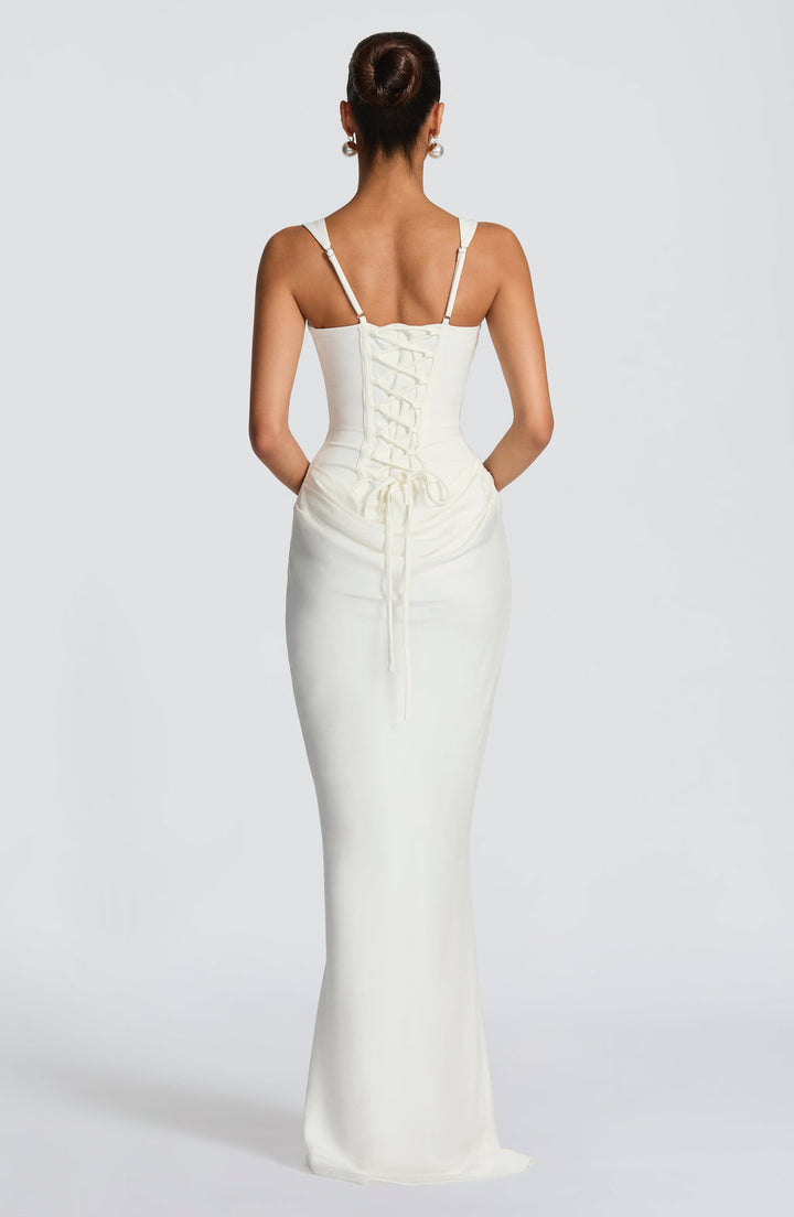 Lenora | Suknia Maxi Satynowa Drapowana