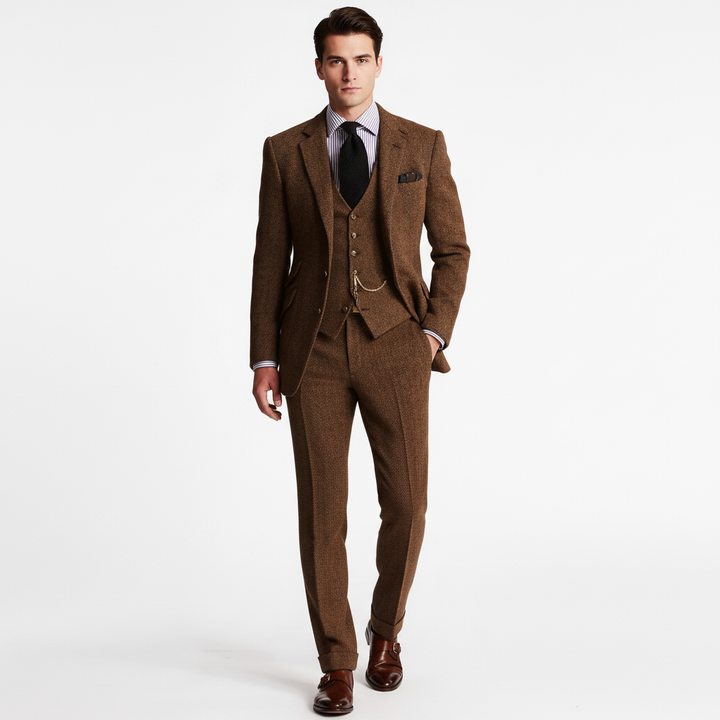 Garnitur Męski Trzyczęściowy w Klasycznym Stylu