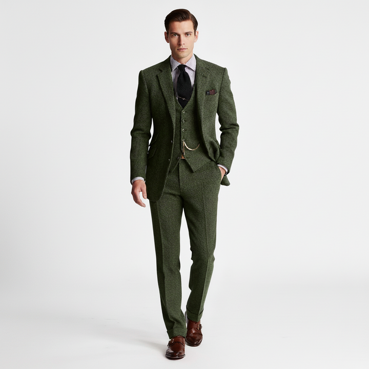 Garnitur Męski Trzyczęściowy w Klasycznym Stylu