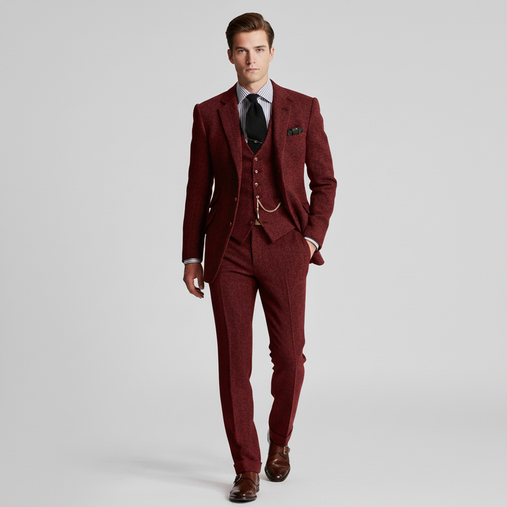 Garnitur Męski Trzyczęściowy w Klasycznym Stylu