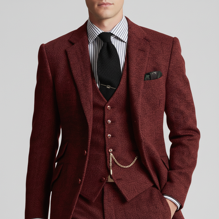 Garnitur Męski Trzyczęściowy w Klasycznym Stylu