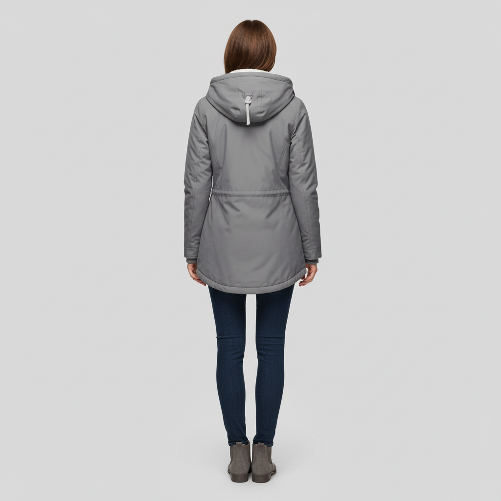 Kurtka Damska Zimowa Długa z Kapturem