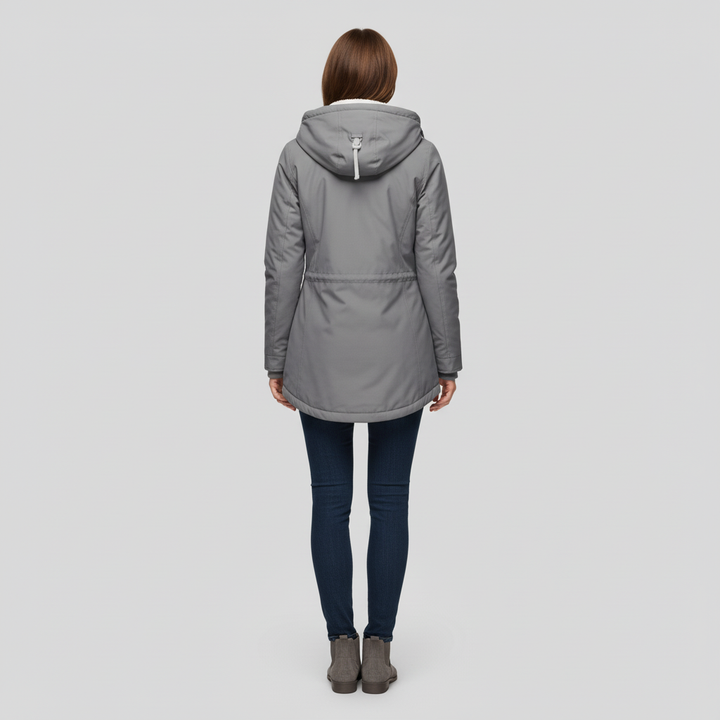 Kurtka Damska Zimowa Długa z Kapturem