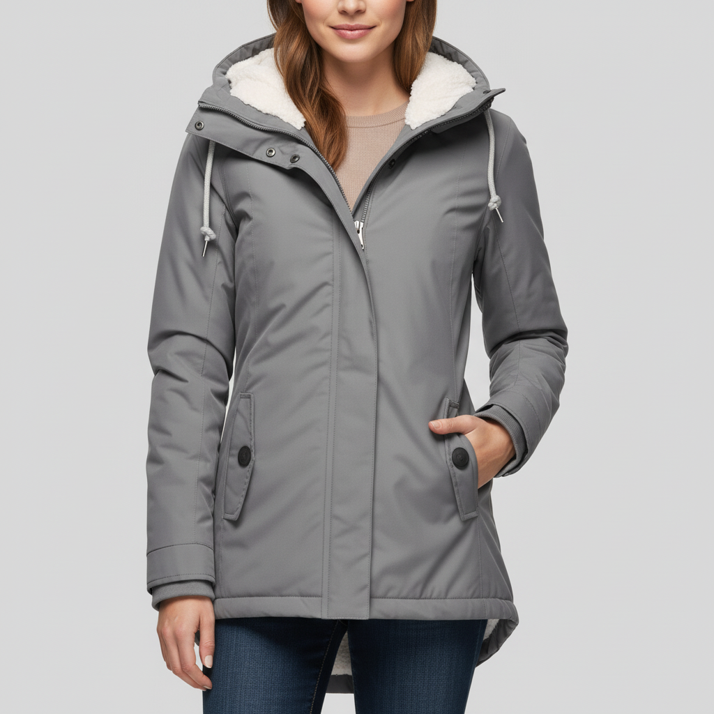 Kurtka Damska Zimowa Długa z Kapturem