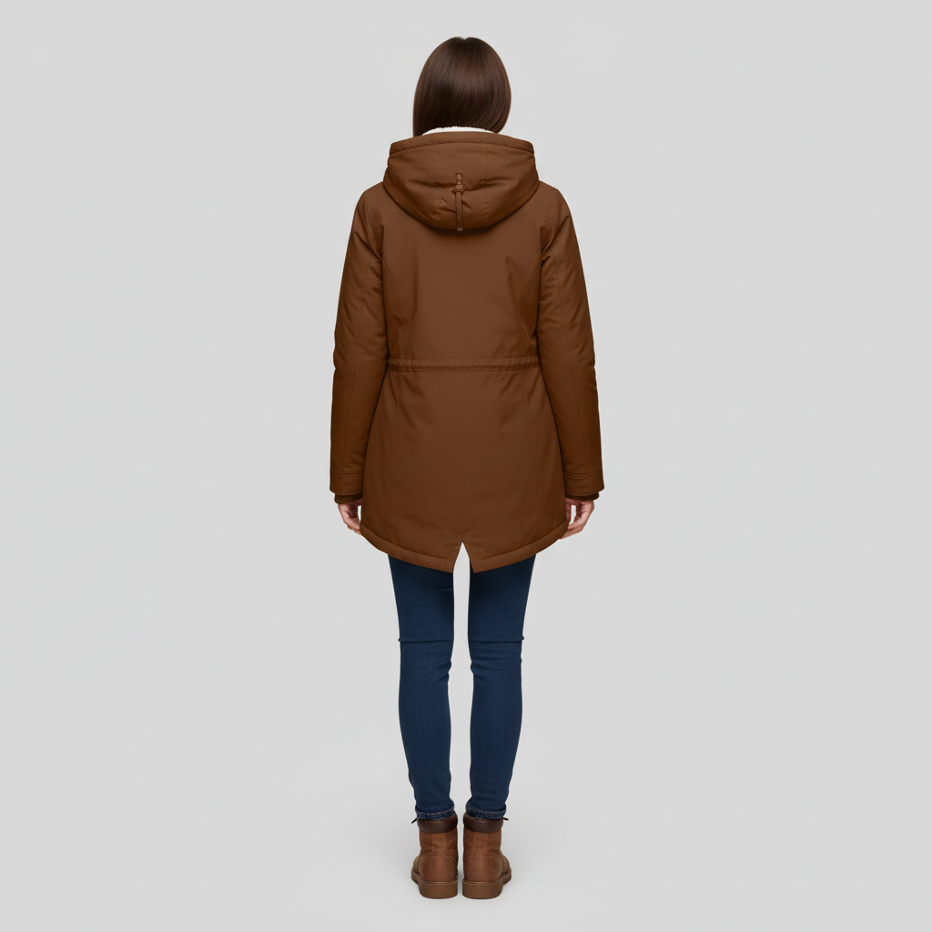 Kurtka Damska Zimowa Długa z Kapturem