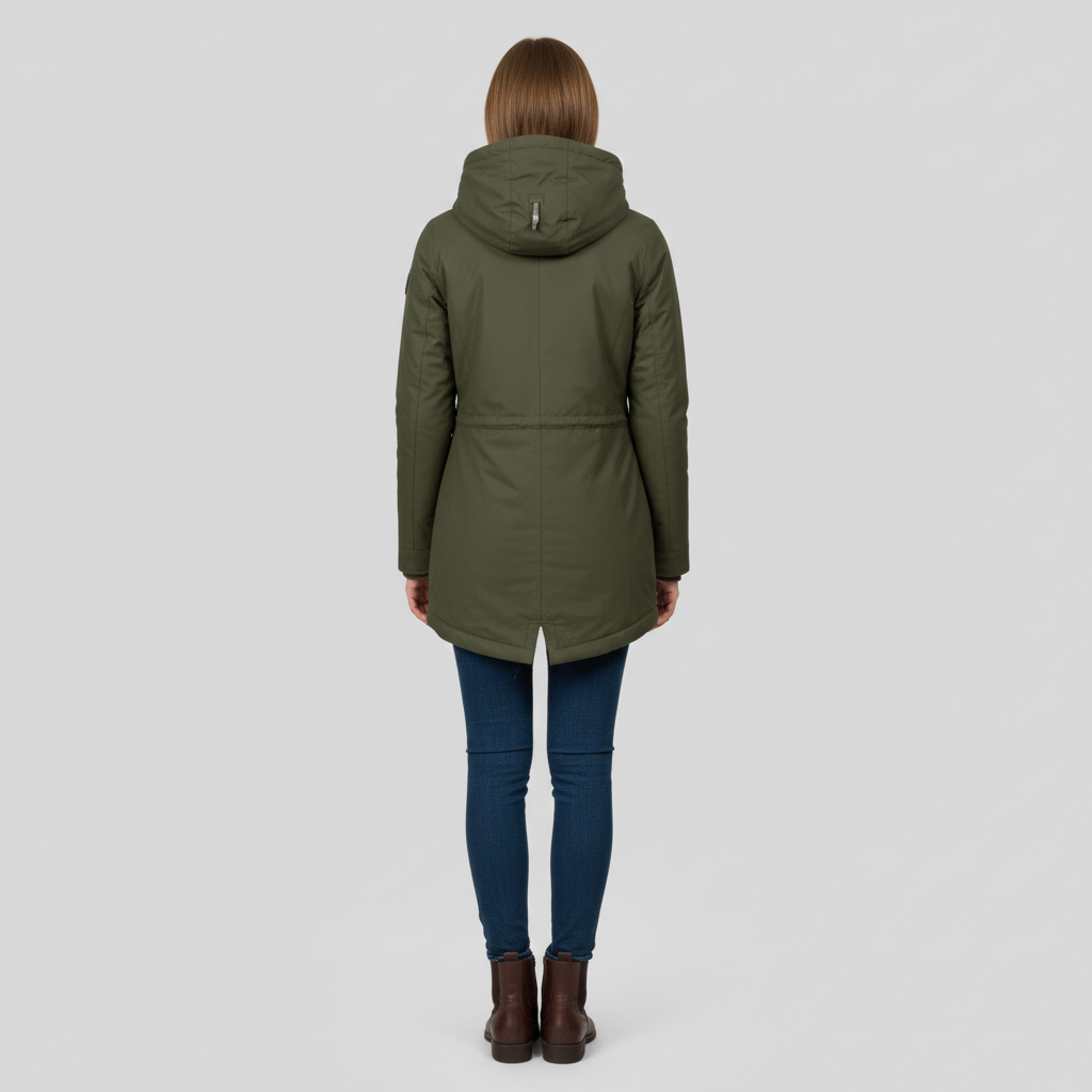 Kurtka Damska Zimowa Długa z Kapturem