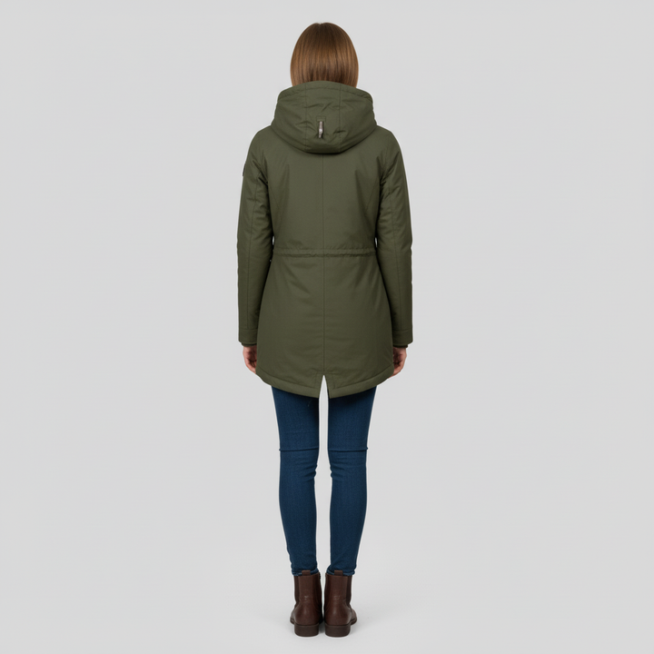 Kurtka Damska Zimowa Długa z Kapturem