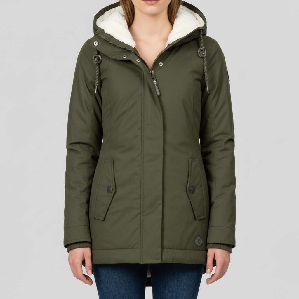 Kurtka Damska Zimowa Długa z Kapturem