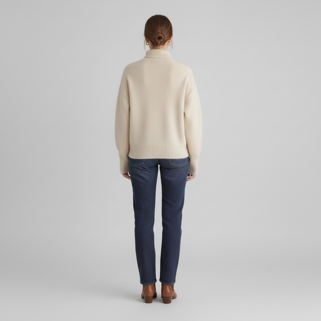 Sweter Damski z Golfem w Luźnym Kroju