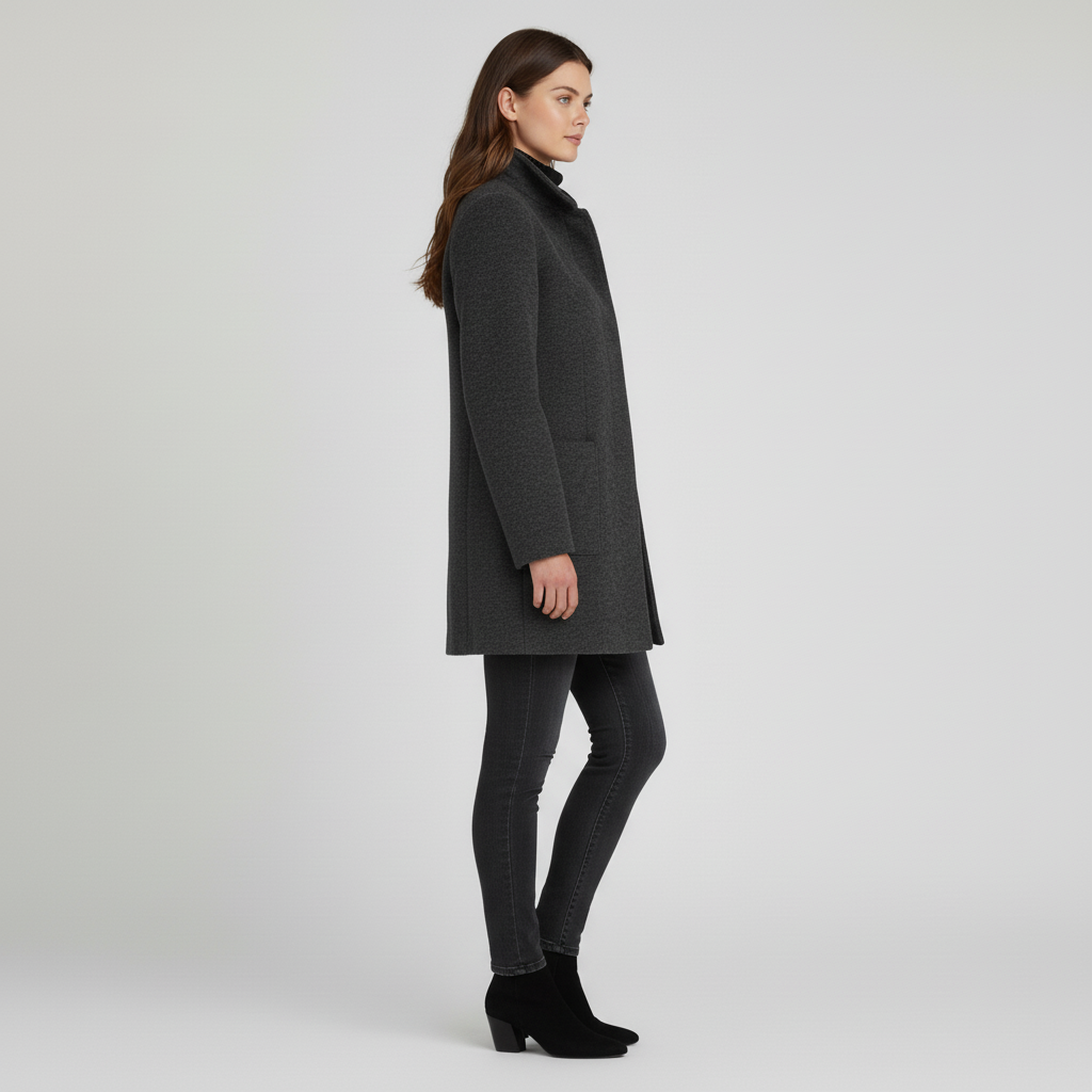 Płaszcz Damski Klasyczny z Kołnierzem