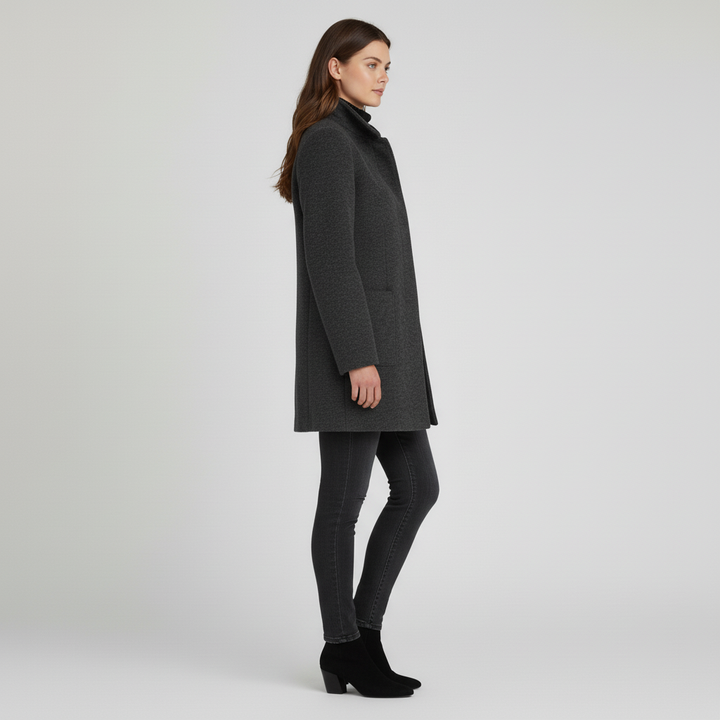 Płaszcz Damski Klasyczny z Kołnierzem