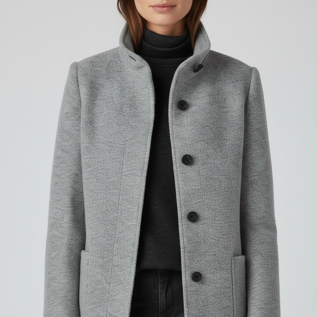 Płaszcz Damski Klasyczny z Kołnierzem