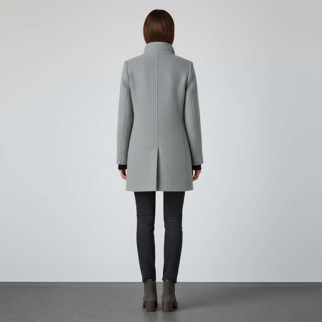 Płaszcz Damski Klasyczny z Kołnierzem