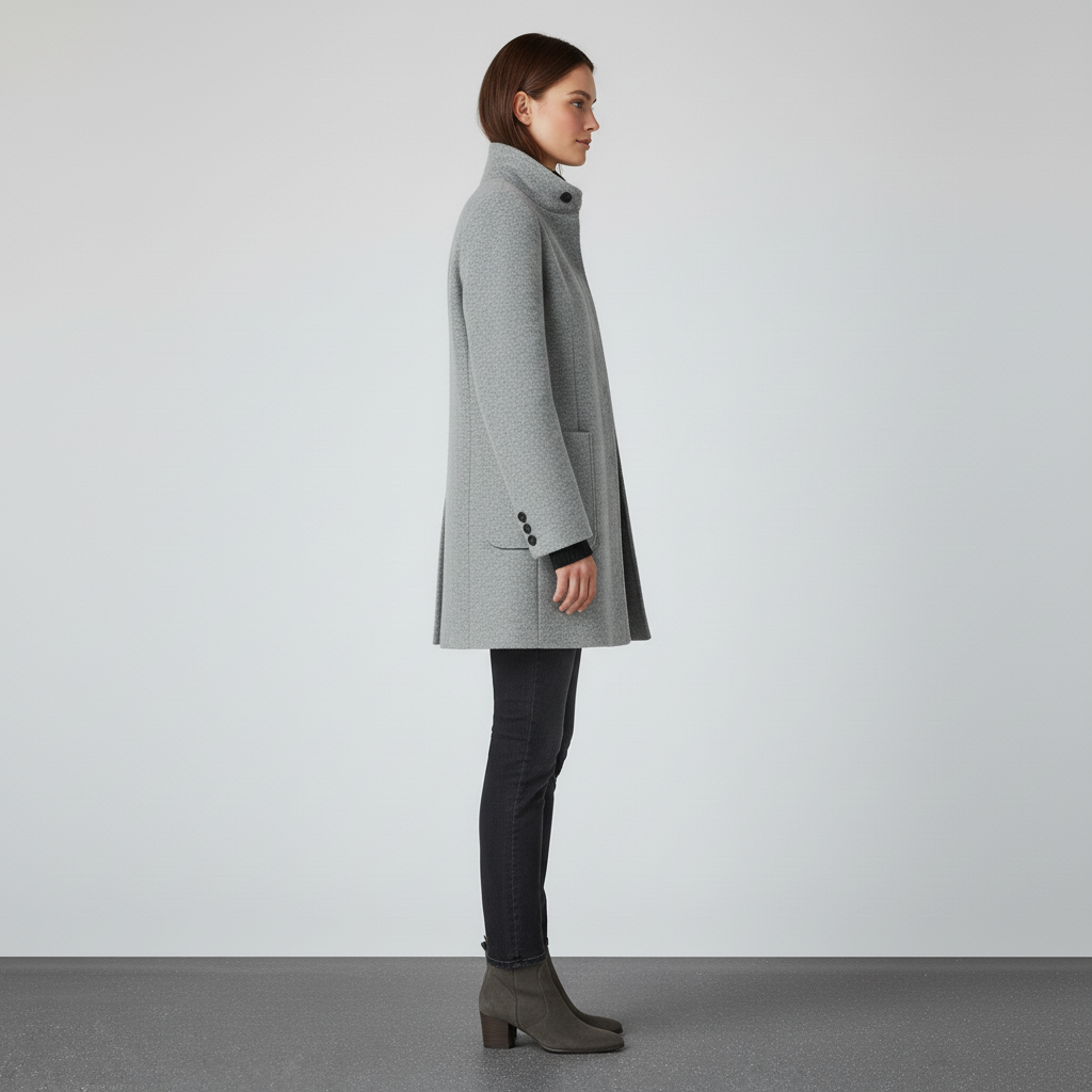 Płaszcz Damski Klasyczny z Kołnierzem