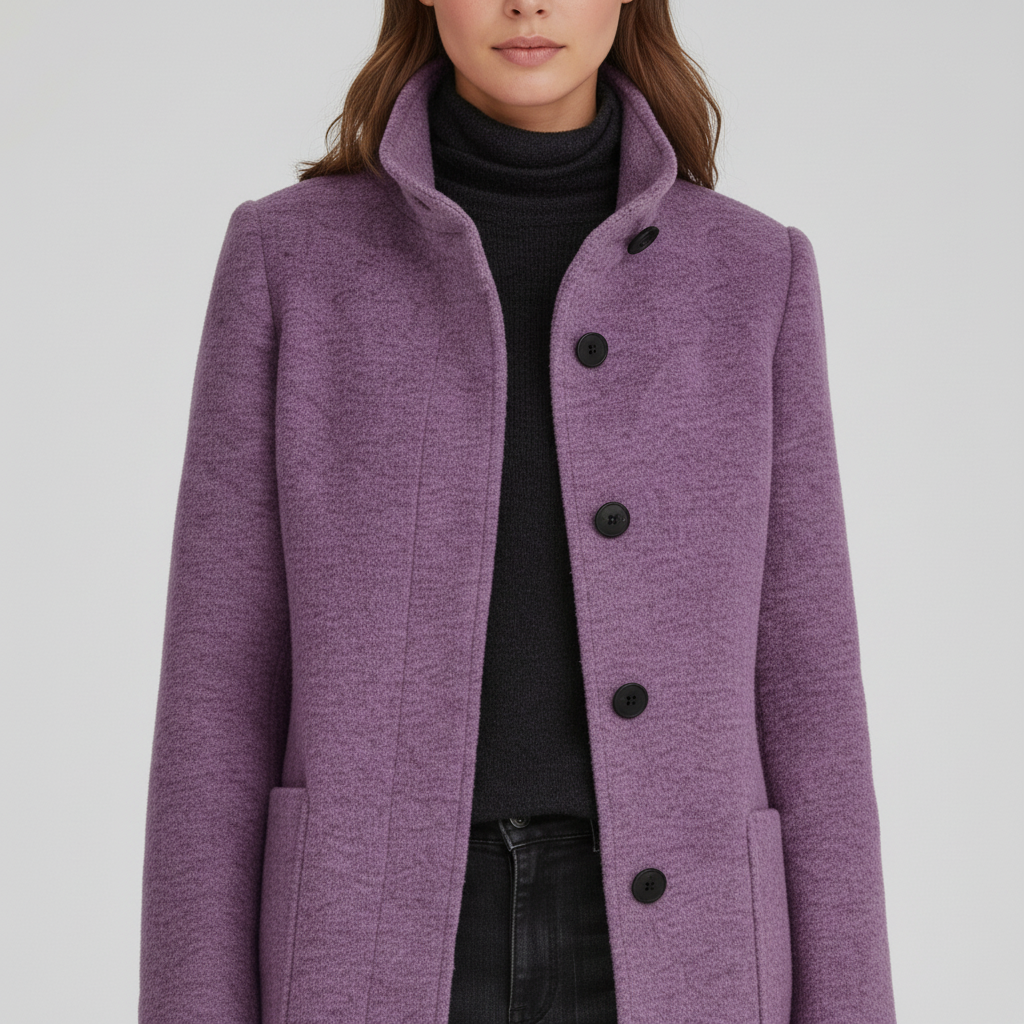 Płaszcz Damski Klasyczny z Kołnierzem