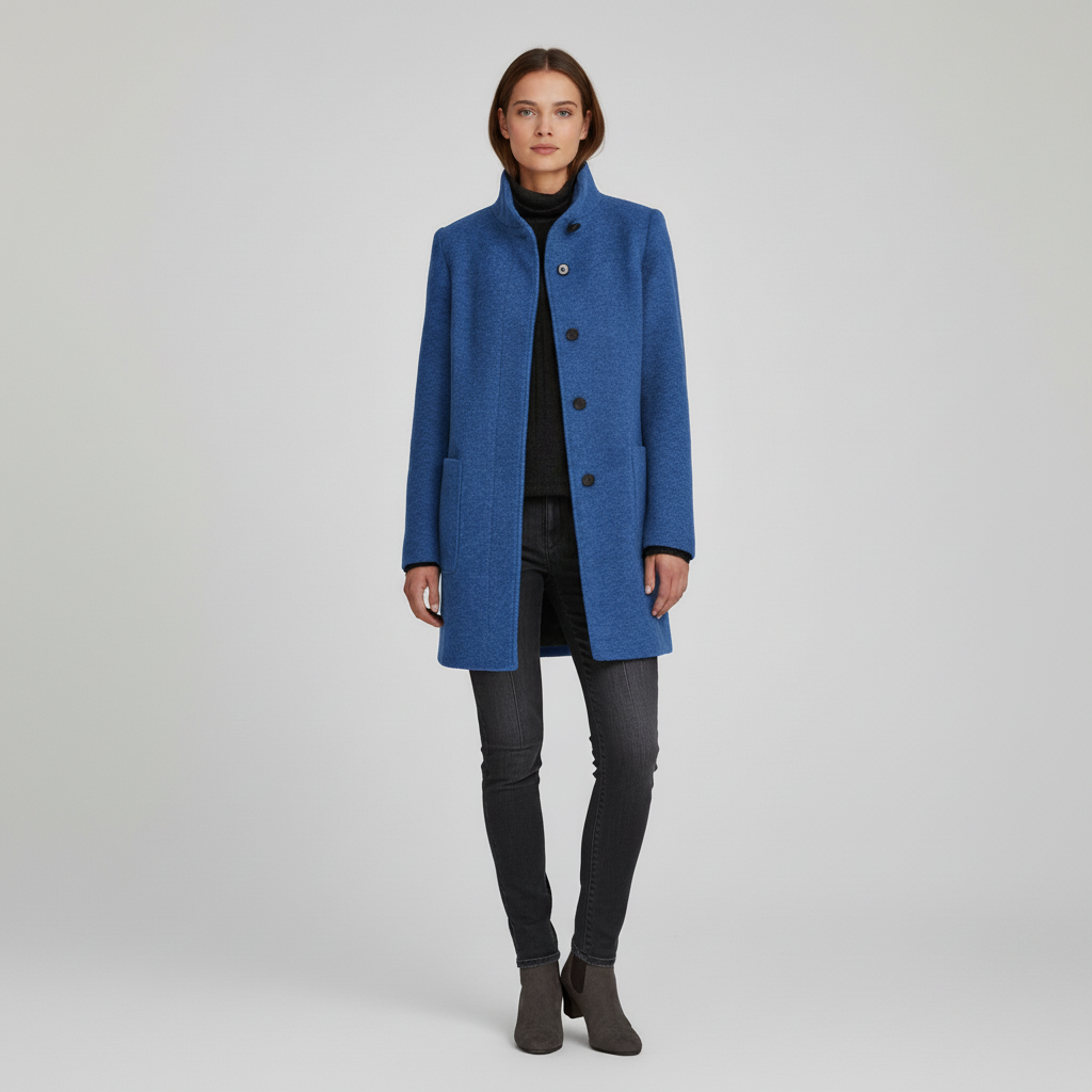 Płaszcz Damski Klasyczny z Kołnierzem