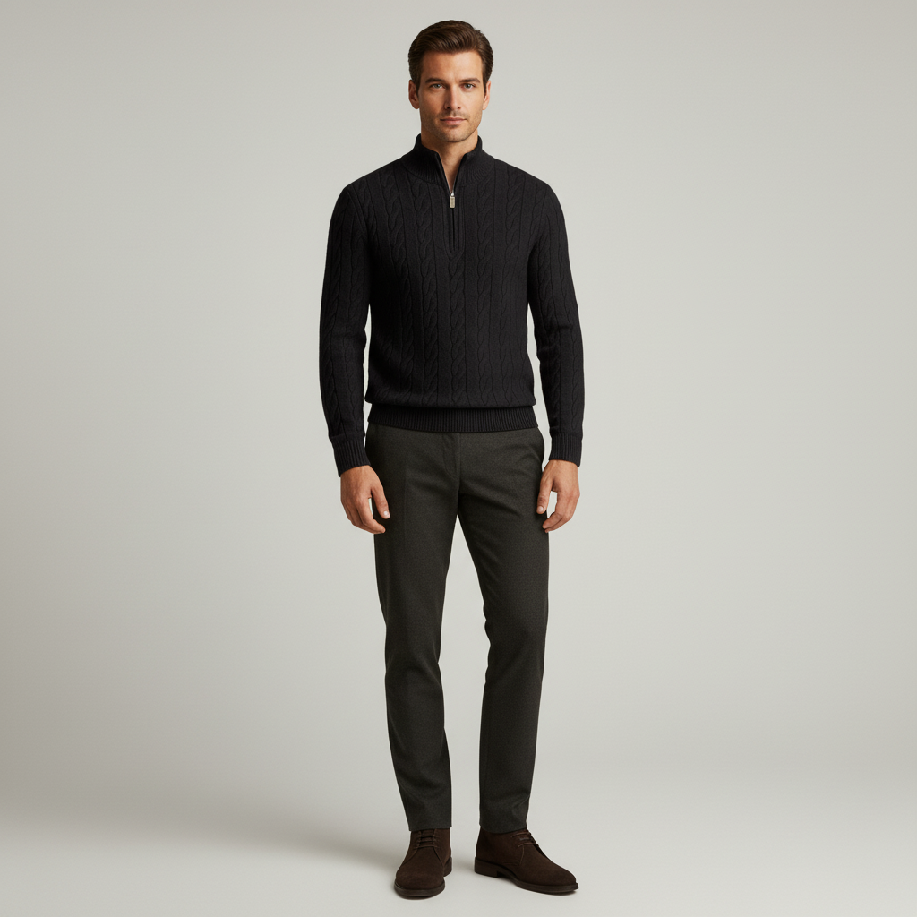 Sweter Męski z Golfem w Klasycznej Formie