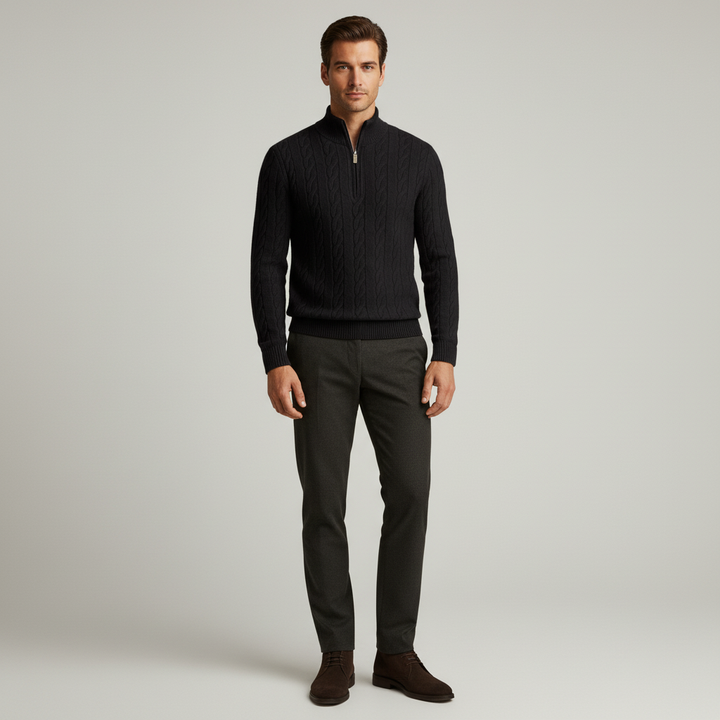 Sweter Męski z Golfem w Klasycznej Formie