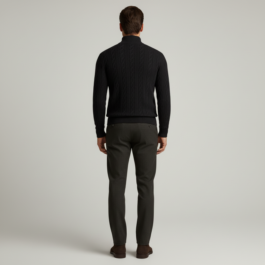 Sweter Męski z Golfem w Klasycznej Formie