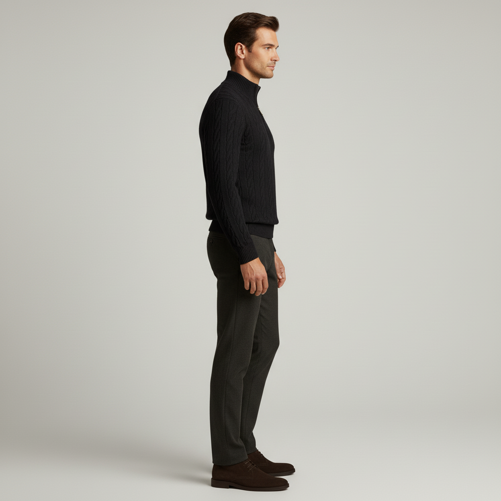 Sweter Męski z Golfem w Klasycznej Formie