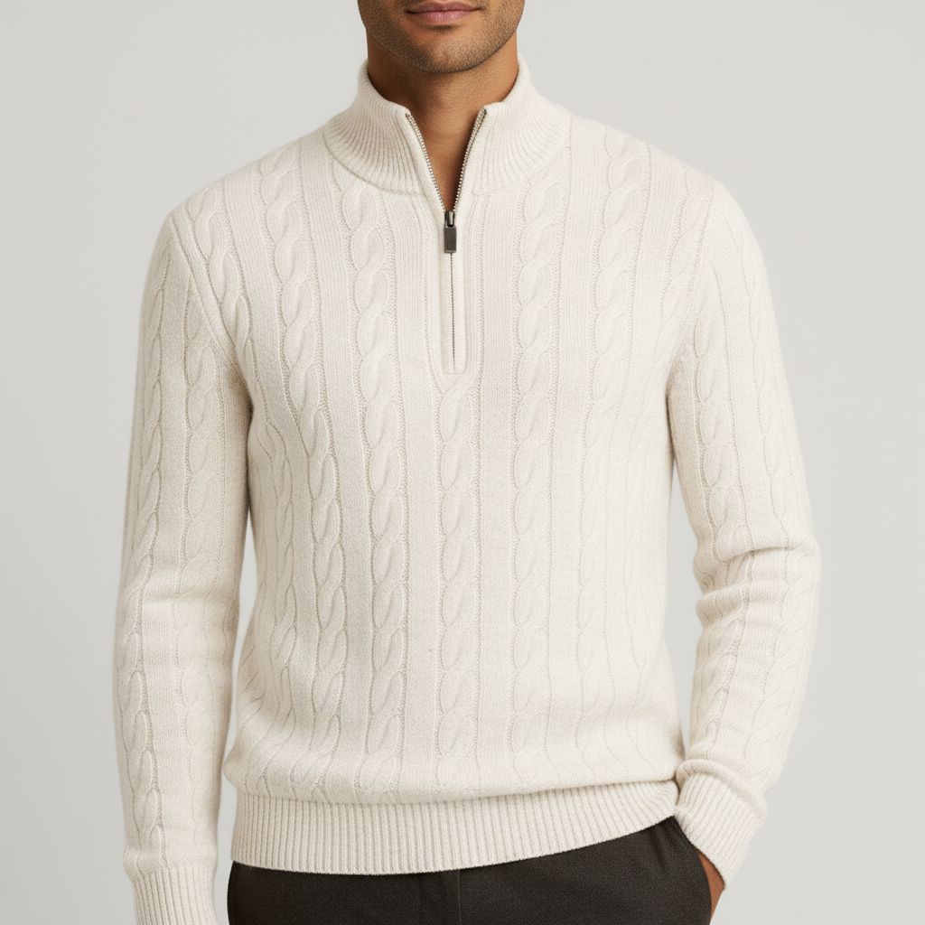 Sweter Męski z Golfem w Klasycznej Formie