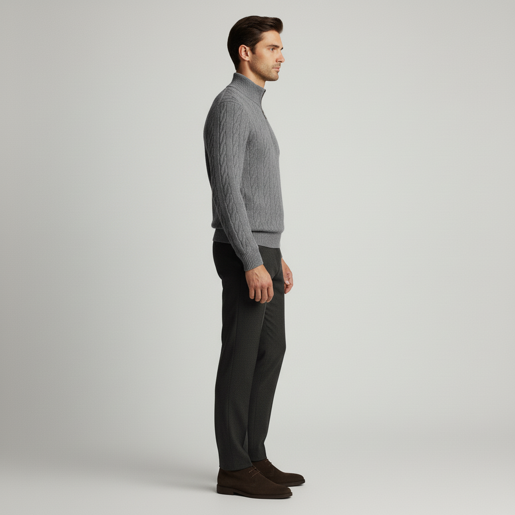 Sweter Męski z Golfem w Klasycznej Formie