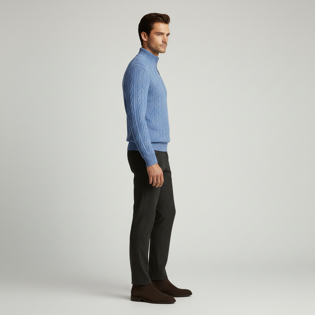 Sweter Męski z Golfem w Klasycznej Formie