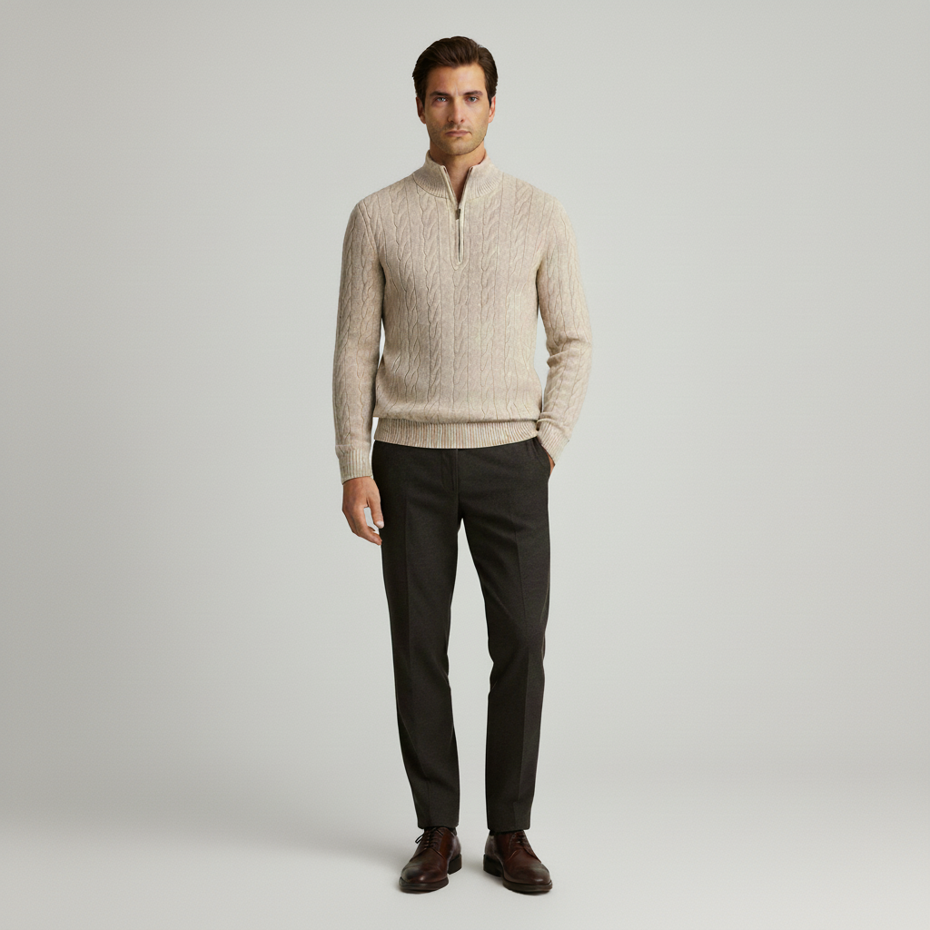 Sweter Męski z Golfem w Klasycznej Formie