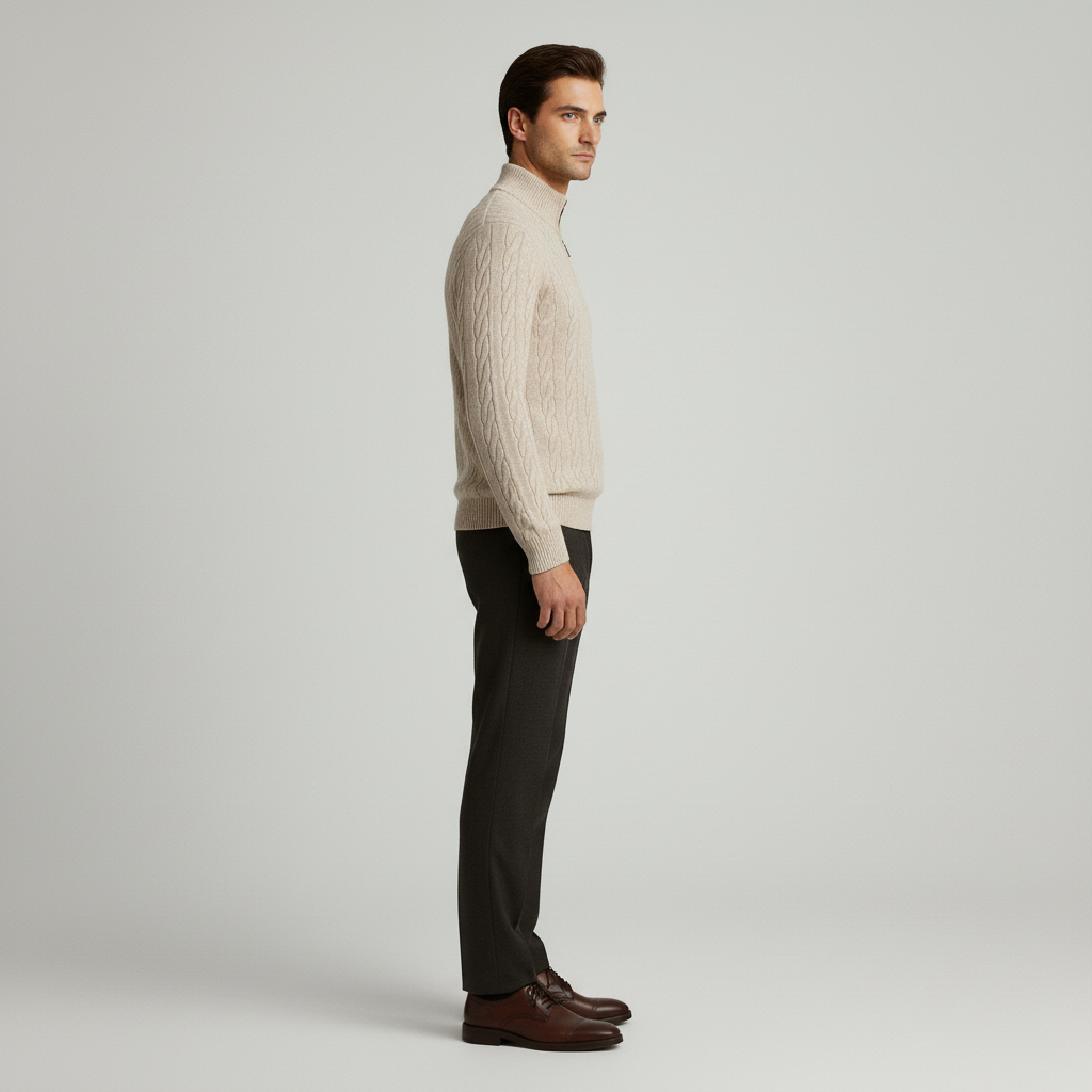 Sweter Męski z Golfem w Klasycznej Formie