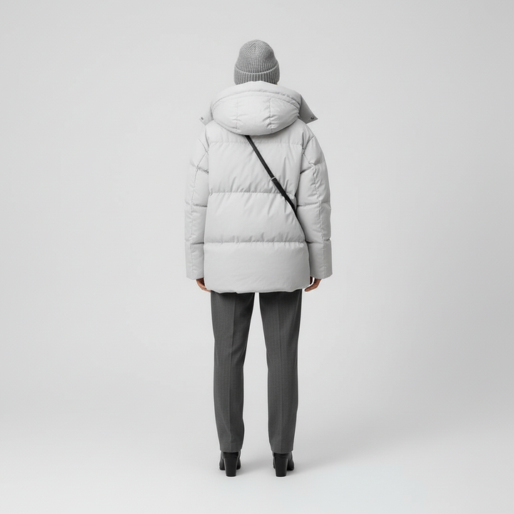 Kurtka Damska Zimowa Puffer Oversize z Kapturem