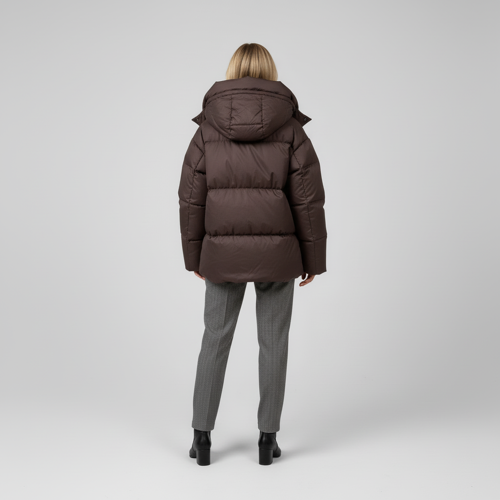 Kurtka Damska Zimowa Puffer Oversize z Kapturem