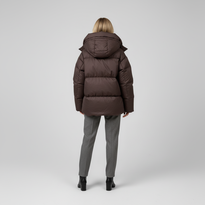 Kurtka Damska Zimowa Puffer Oversize z Kapturem
