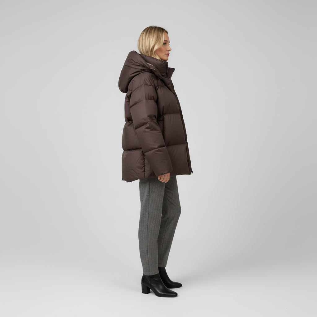 Kurtka Damska Zimowa Puffer Oversize z Kapturem