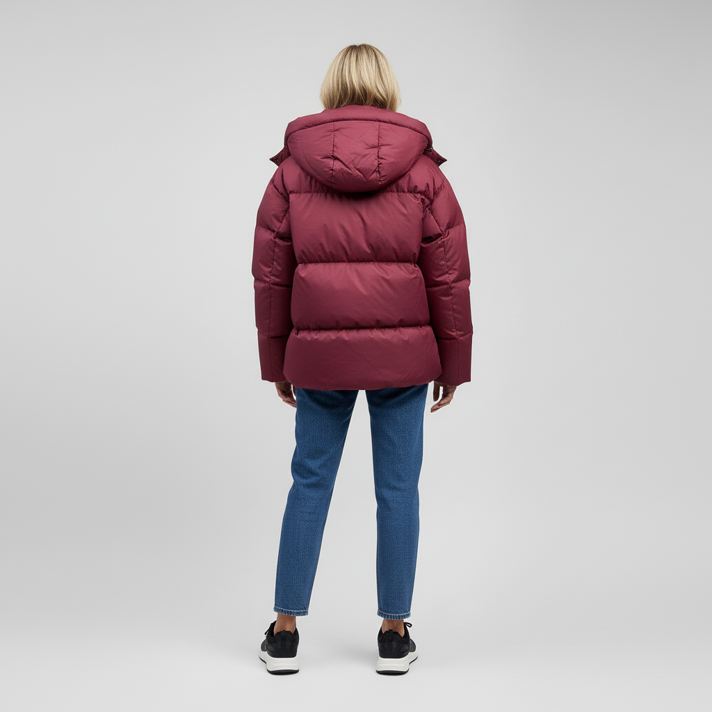 Kurtka Damska Zimowa Puffer Oversize z Kapturem