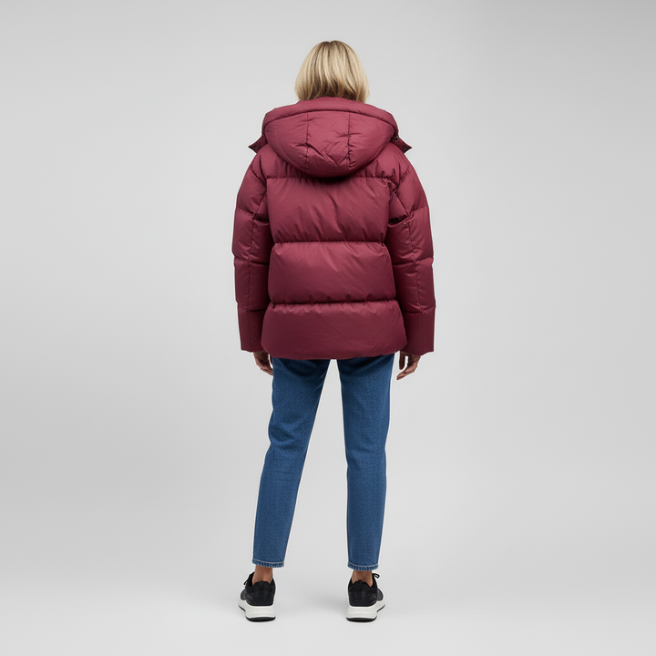 Kurtka Damska Zimowa Puffer Oversize z Kapturem