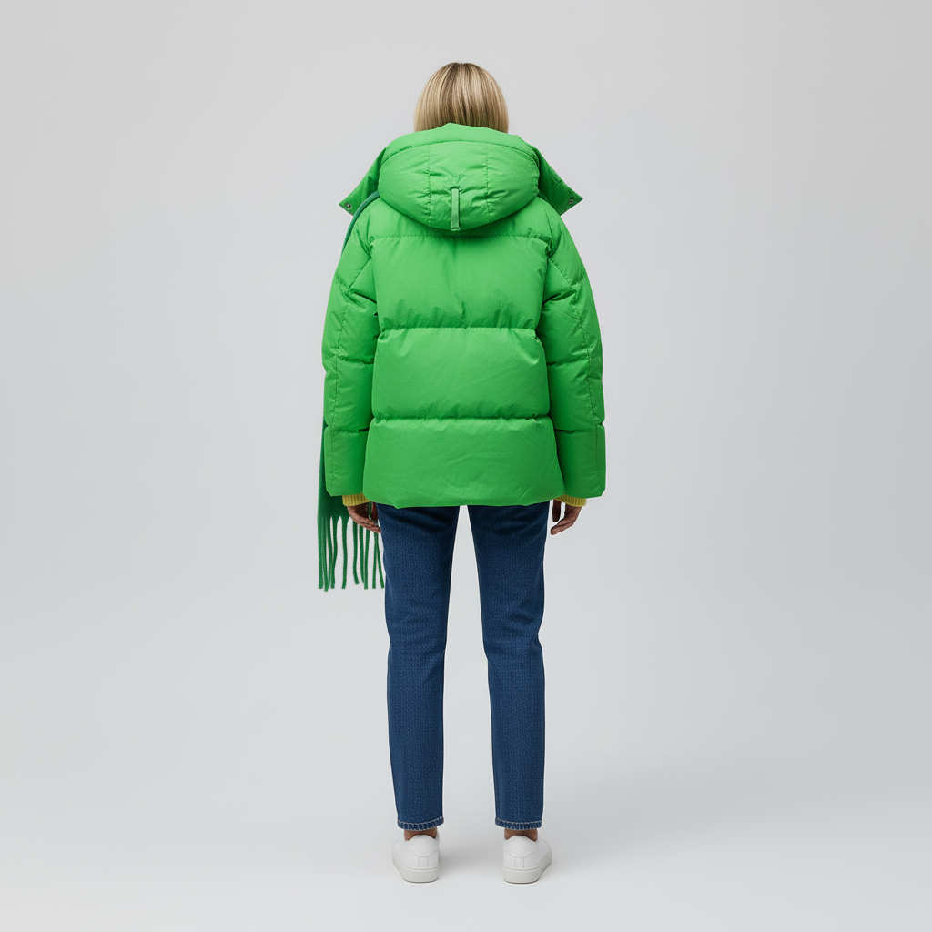 Kurtka Damska Zimowa Puffer Oversize z Kapturem