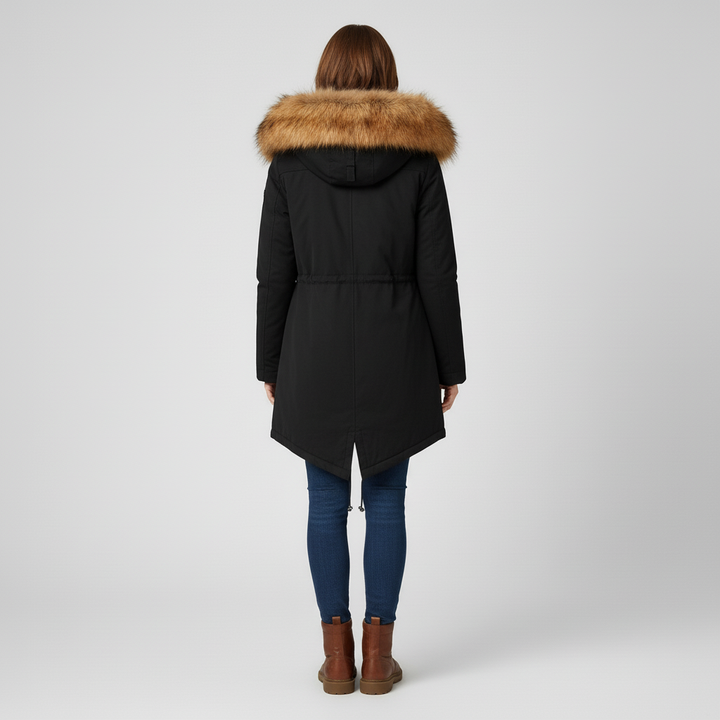 Kurtka Damska Zimowa Parka Długa z Kapturem